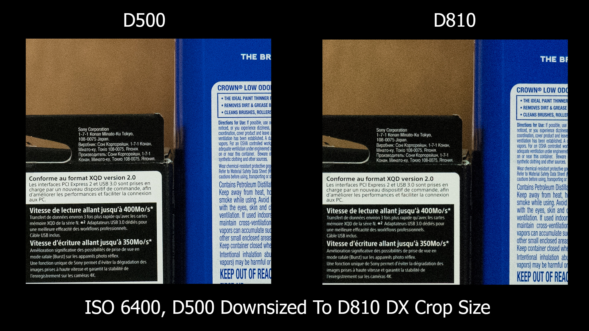 D500 vs D810 ISO 6400 D500 downsized to 810 DX
