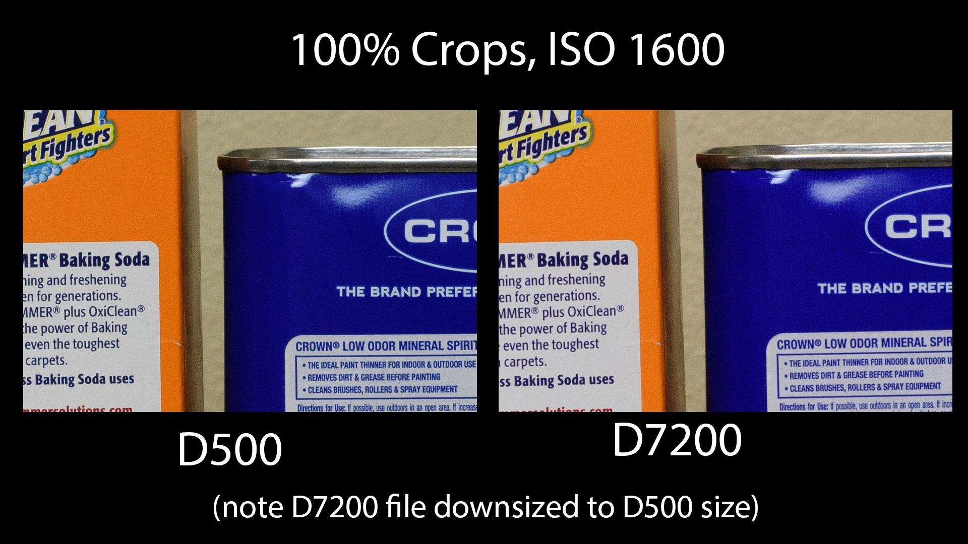 d500 vs d7200 1600 ISO