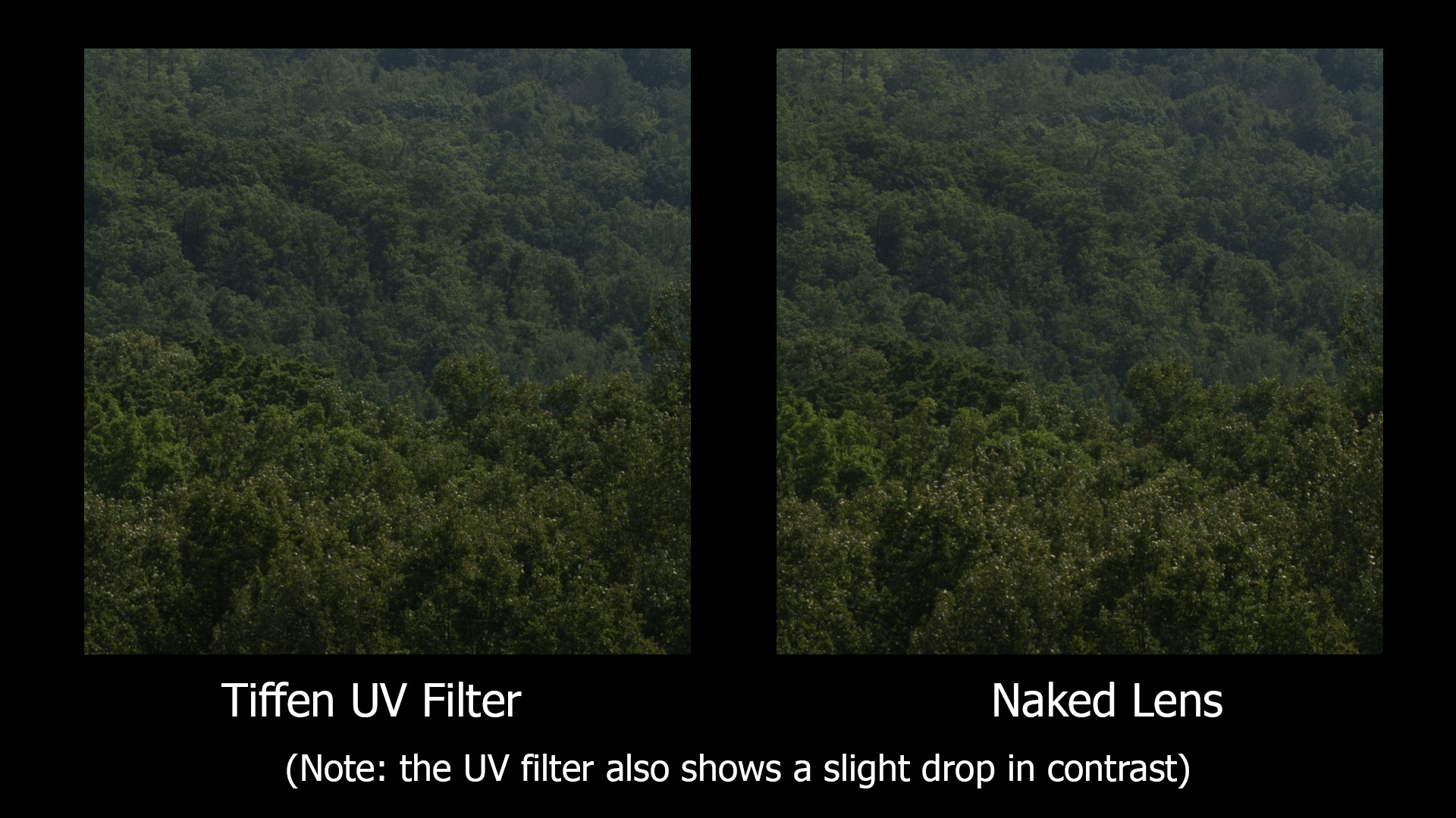 UV filter vs no filter sharpness 
